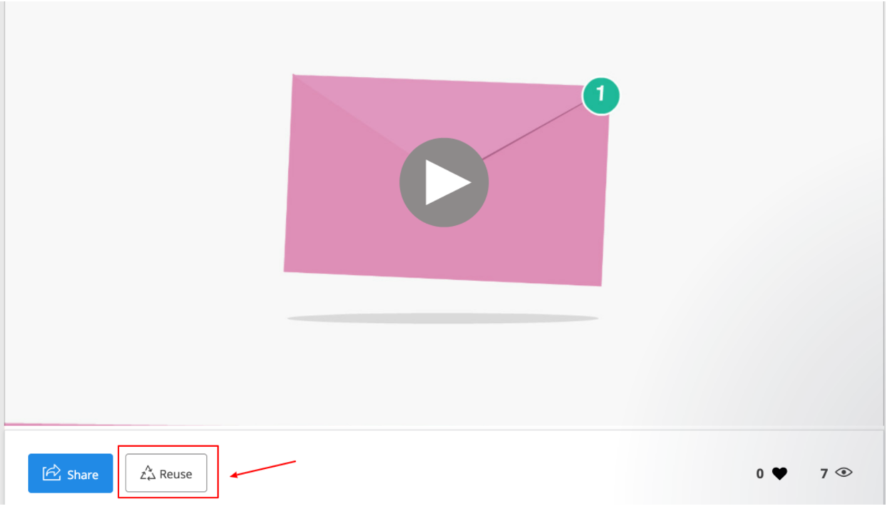 screenshot about how to reuse a video in Wideo