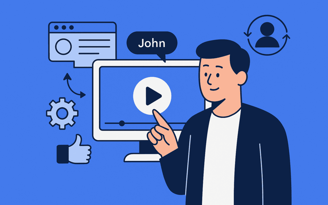 Man using digital tools to improve B2B engagement through video automation