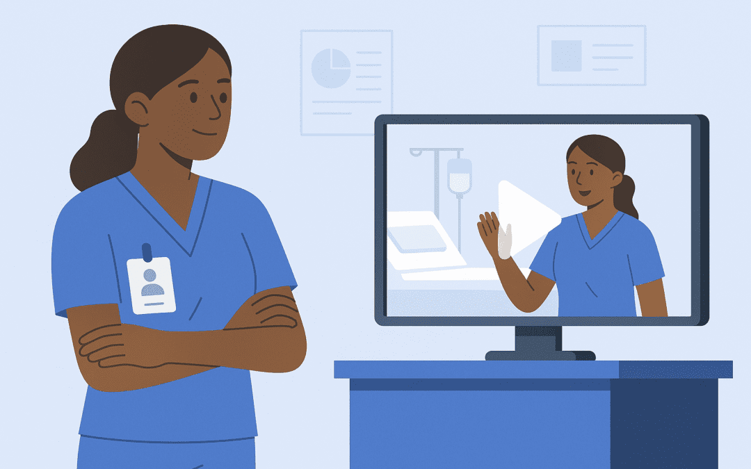 Employee training video automation for healthcare facilities