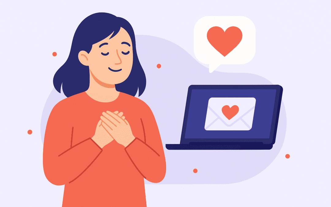 A flat-style digital illustration shows a smiling woman holding a donation box, symbolizing gratitude and donor appreciation in a nonprofit context.