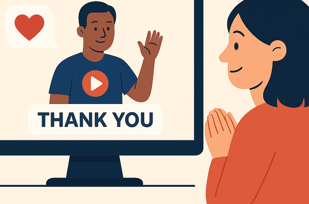 Automated custom thank-you videos for non-profit donors
