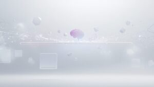 Elegant 3D abstract scene of a video timeline with AI neural network nodes generating video frames, representing automation and AI video editing technology