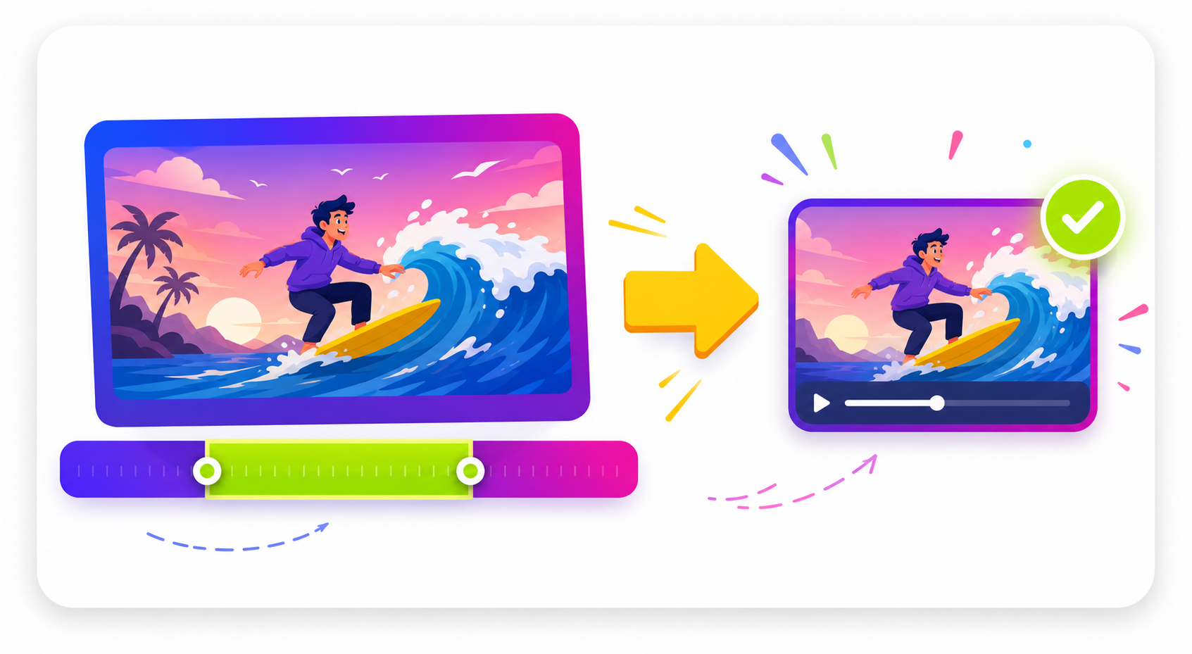 Video Clip Selection How It Works Illustration Video cutter illustration